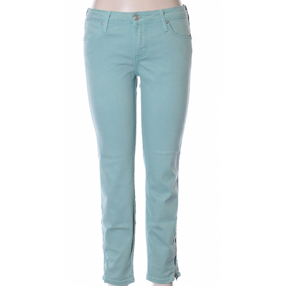 Just Black Ankle Zipper Mid Rise Skinny Blue 28 Petite
